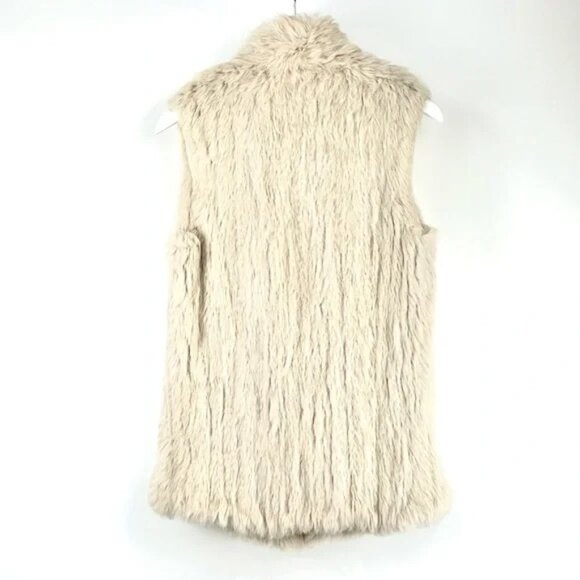 June Putty Rabbit Fur Open-Front Vest - Picture 2 of 7
